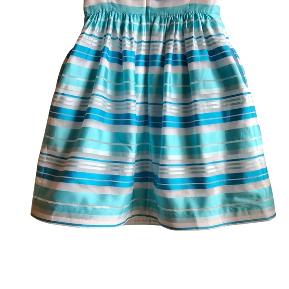 Lilly Pulitzer Kiera Fit & Flare Dress 12 Blue Aqua Stripe Print - Picture 10 of 16